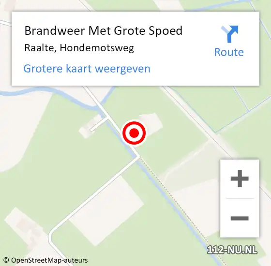 Locatie op kaart van de 112 melding: Brandweer Met Grote Spoed Naar Raalte, Hondemotsweg op 6 januari 2017 14:37