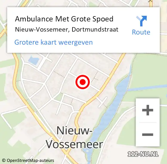 Locatie op kaart van de 112 melding: Ambulance Met Grote Spoed Naar Nieuw-Vossemeer, Dortmundstraat op 6 januari 2017 17:49