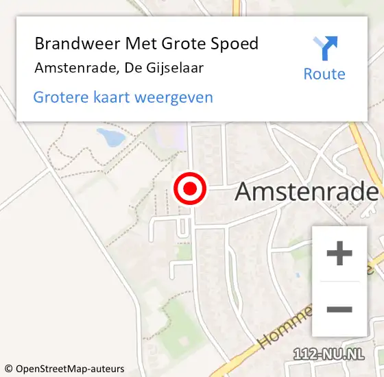 Locatie op kaart van de 112 melding: Brandweer Met Grote Spoed Naar Amstenrade, De Gijselaar op 6 januari 2017 18:21