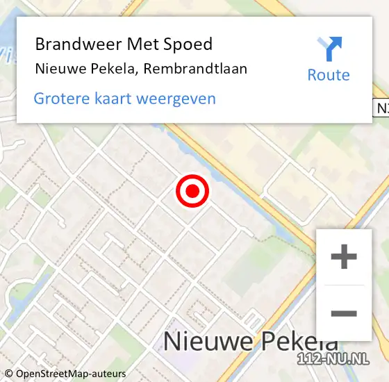 Locatie op kaart van de 112 melding: Brandweer Met Spoed Naar Nieuwe Pekela, Rembrandtlaan op 6 januari 2017 21:50