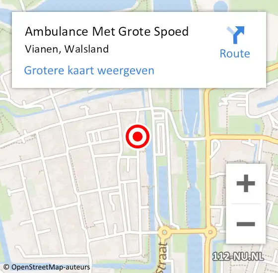 Locatie op kaart van de 112 melding: Ambulance Met Grote Spoed Naar Vianen, Walsland op 6 januari 2017 22:21