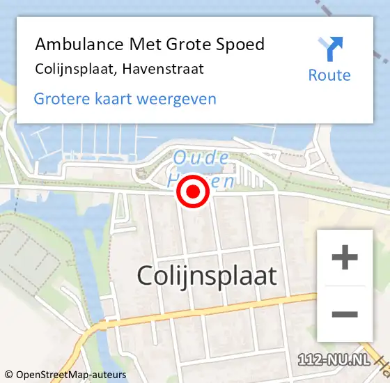 Locatie op kaart van de 112 melding: Ambulance Met Grote Spoed Naar Colijnsplaat, Havenstraat op 6 januari 2017 22:28