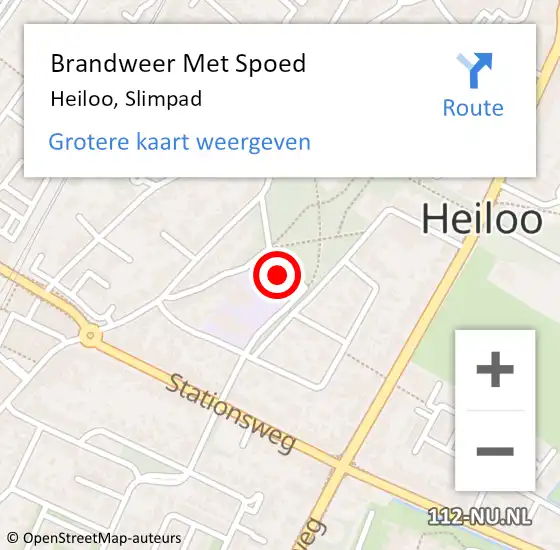 Locatie op kaart van de 112 melding: Brandweer Met Spoed Naar Heiloo, Slimpad op 6 januari 2017 23:05