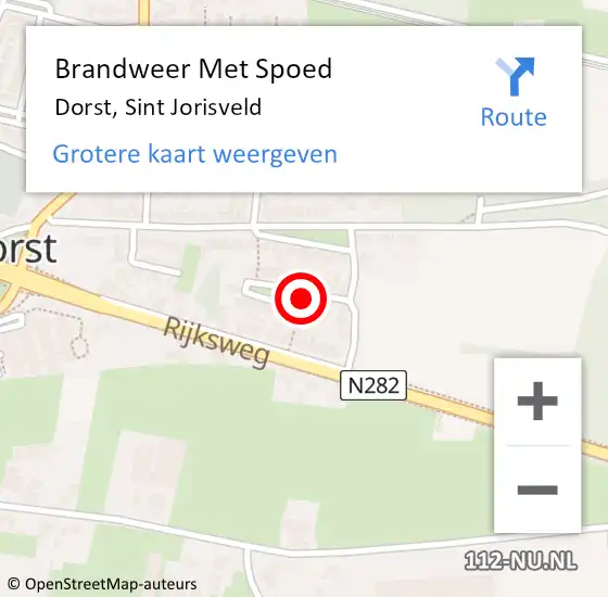 Locatie op kaart van de 112 melding: Brandweer Met Spoed Naar Dorst, Sint Jorisveld op 6 januari 2017 23:31