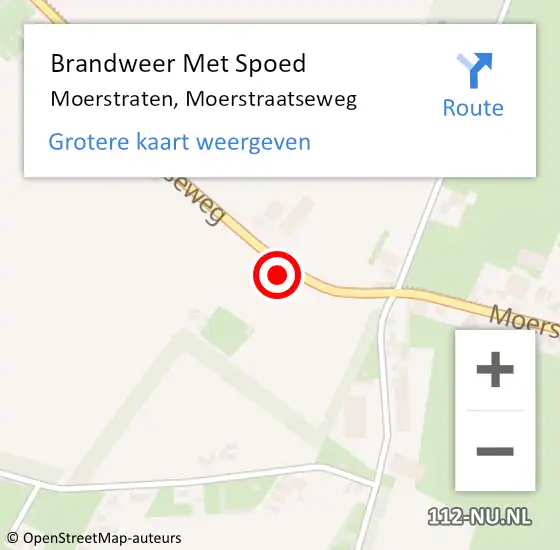 Locatie op kaart van de 112 melding: Brandweer Met Spoed Naar Moerstraten, Moerstraatseweg op 6 januari 2017 23:51