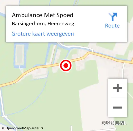 Locatie op kaart van de 112 melding: Ambulance Met Spoed Naar Barsingerhorn, Heerenweg op 7 januari 2017 02:03