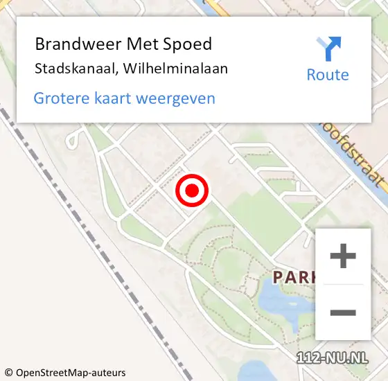 Locatie op kaart van de 112 melding: Brandweer Met Spoed Naar Stadskanaal, Wilhelminalaan op 7 januari 2017 03:42