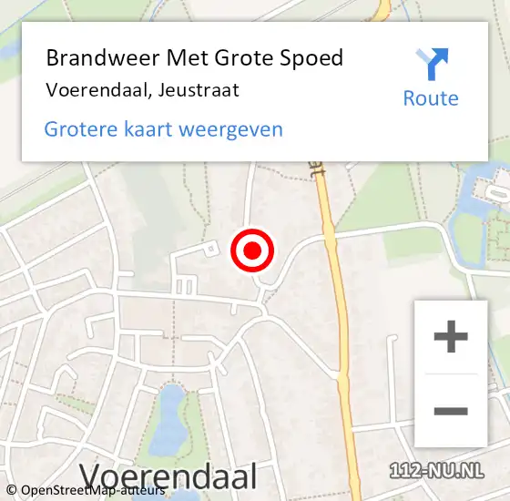 Locatie op kaart van de 112 melding: Brandweer Met Grote Spoed Naar Voerendaal, Jeustraat op 7 januari 2017 04:27