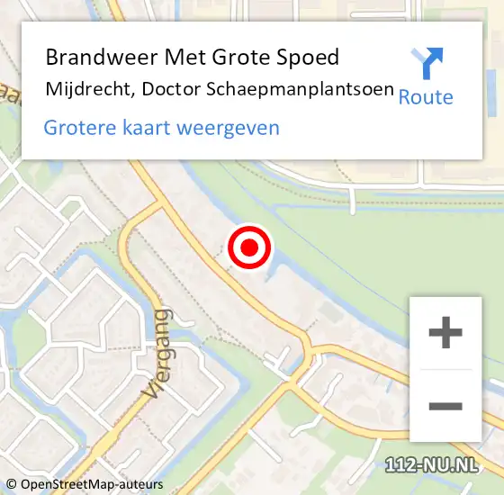 Locatie op kaart van de 112 melding: Brandweer Met Grote Spoed Naar Mijdrecht, Doctor Schaepmanplantsoen op 7 januari 2017 04:30