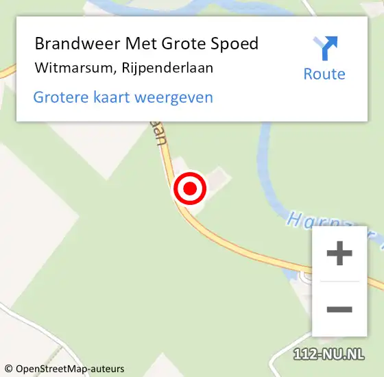 Locatie op kaart van de 112 melding: Brandweer Met Grote Spoed Naar Witmarsum, Rijpenderlaan op 7 januari 2017 04:48