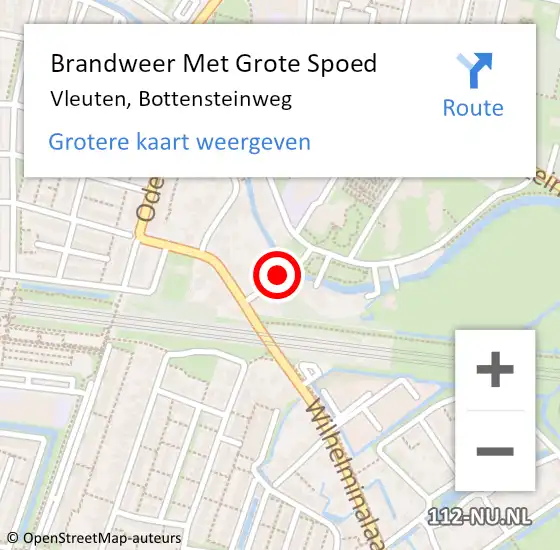 Locatie op kaart van de 112 melding: Brandweer Met Grote Spoed Naar Vleuten, Bottensteinweg op 7 januari 2017 06:46