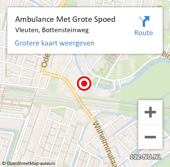 Locatie op kaart van de 112 melding: Ambulance Met Grote Spoed Naar Vleuten, Bottensteinweg op 7 januari 2017 06:46