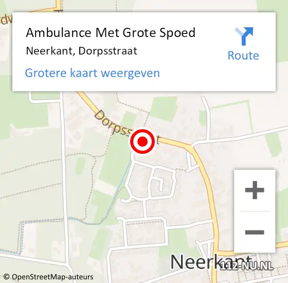 Locatie op kaart van de 112 melding: Ambulance Met Grote Spoed Naar Neerkant, Dorpsstraat op 7 januari 2017 07:10