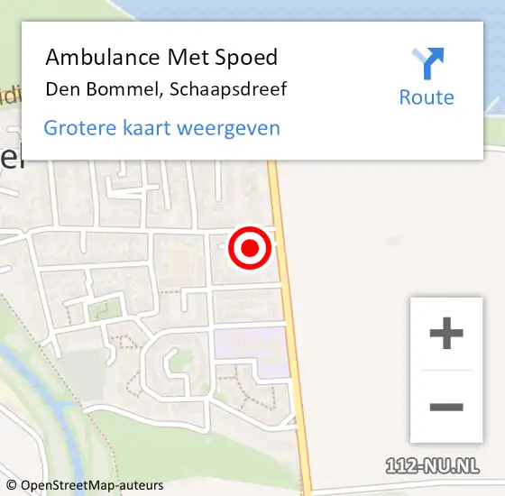 Locatie op kaart van de 112 melding: Ambulance Met Spoed Naar Den Bommel, Schaapsdreef op 7 januari 2017 08:10