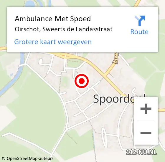 Locatie op kaart van de 112 melding: Ambulance Met Spoed Naar Oirschot, Sweerts de Landasstraat op 7 januari 2017 09:40