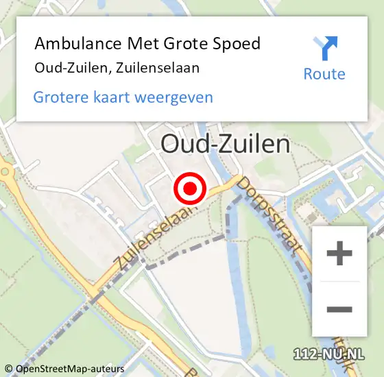 Locatie op kaart van de 112 melding: Ambulance Met Grote Spoed Naar Oud-Zuilen, Zuilenselaan op 7 januari 2017 09:43