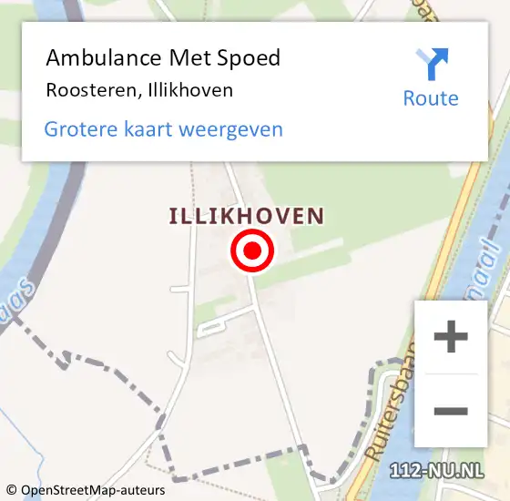 Locatie op kaart van de 112 melding: Ambulance Met Spoed Naar Roosteren, Illikhoven op 7 januari 2017 09:54