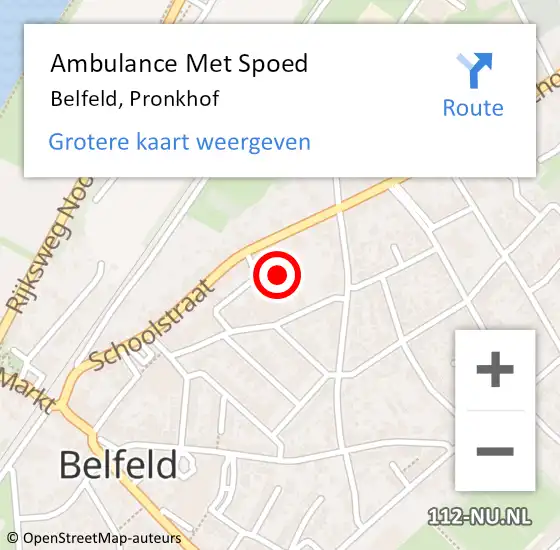 Locatie op kaart van de 112 melding: Ambulance Met Spoed Naar Belfeld, Pronkhof op 7 januari 2017 10:13