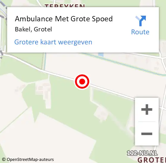 Locatie op kaart van de 112 melding: Ambulance Met Grote Spoed Naar Bakel, Grotel op 7 januari 2017 12:08