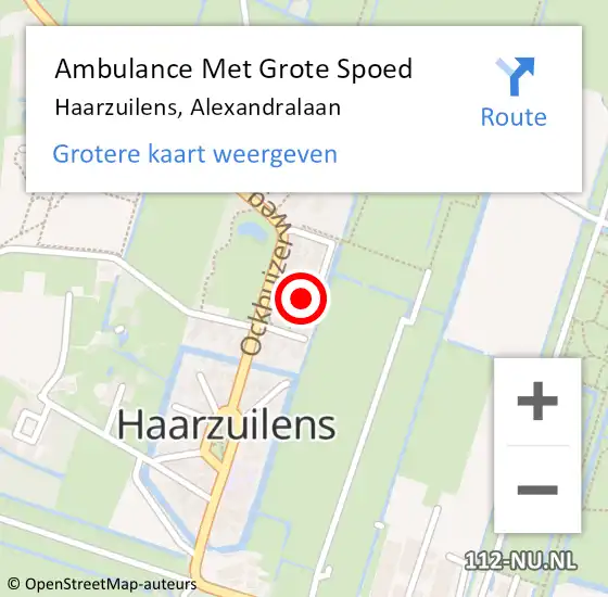 Locatie op kaart van de 112 melding: Ambulance Met Grote Spoed Naar Haarzuilens, Alexandralaan op 7 januari 2017 12:33