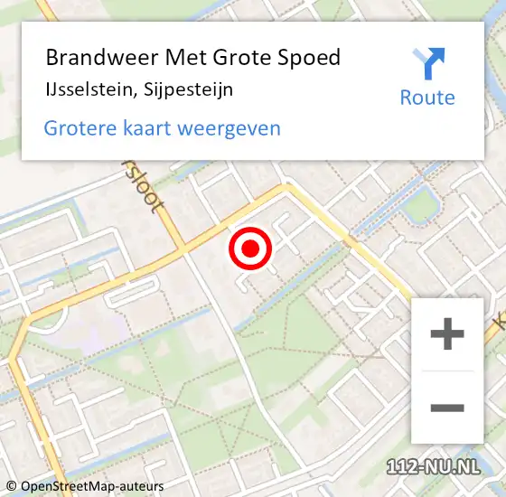 Locatie op kaart van de 112 melding: Brandweer Met Grote Spoed Naar IJsselstein, Sijpesteijn op 7 januari 2017 13:14