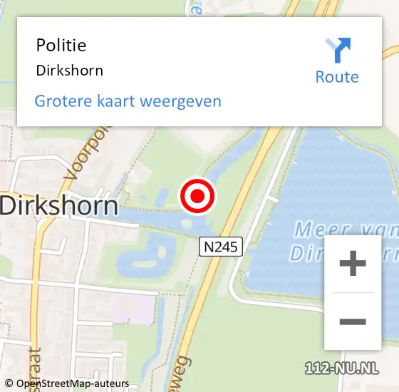 Locatie op kaart van de 112 melding: Politie Dirkshorn op 7 januari 2017 14:19