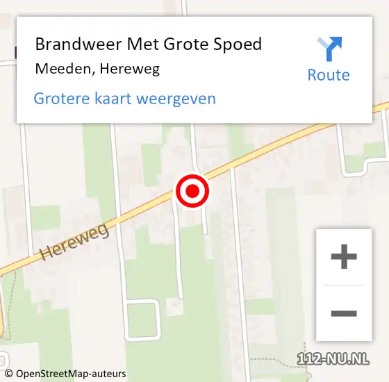 Locatie op kaart van de 112 melding: Brandweer Met Grote Spoed Naar Meeden, Hereweg op 7 januari 2017 15:16