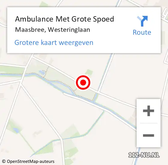 Locatie op kaart van de 112 melding: Ambulance Met Grote Spoed Naar Maasbree, Westeringlaan op 7 januari 2017 15:20