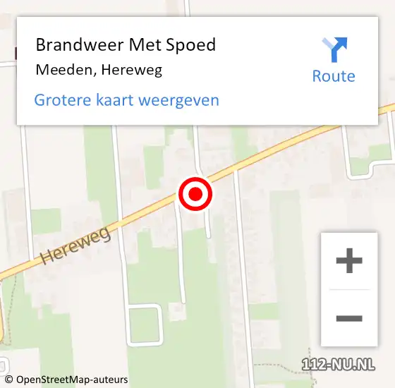 Locatie op kaart van de 112 melding: Brandweer Met Spoed Naar Meeden, Hereweg op 7 januari 2017 15:45