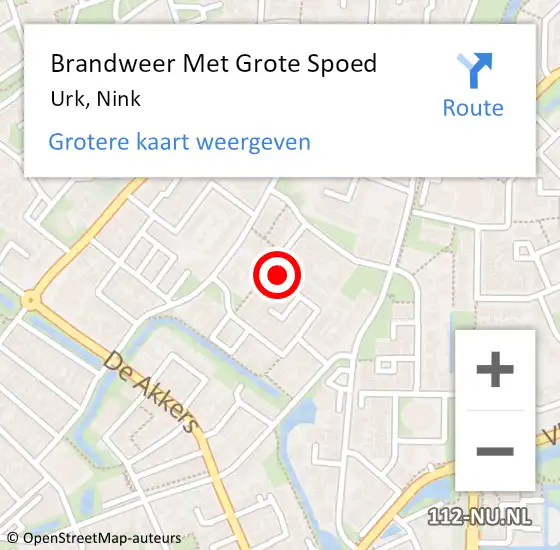 Locatie op kaart van de 112 melding: Brandweer Met Grote Spoed Naar Urk, Nink op 7 januari 2017 16:05