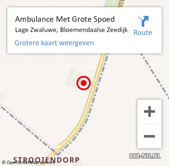 Locatie op kaart van de 112 melding: Ambulance Met Grote Spoed Naar Lage Zwaluwe, Bloemendaalse Zeedijk op 7 januari 2017 16:24