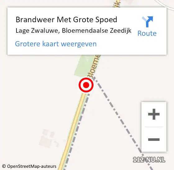 Locatie op kaart van de 112 melding: Brandweer Met Grote Spoed Naar Lage Zwaluwe, Bloemendaalse Zeedijk op 7 januari 2017 16:31