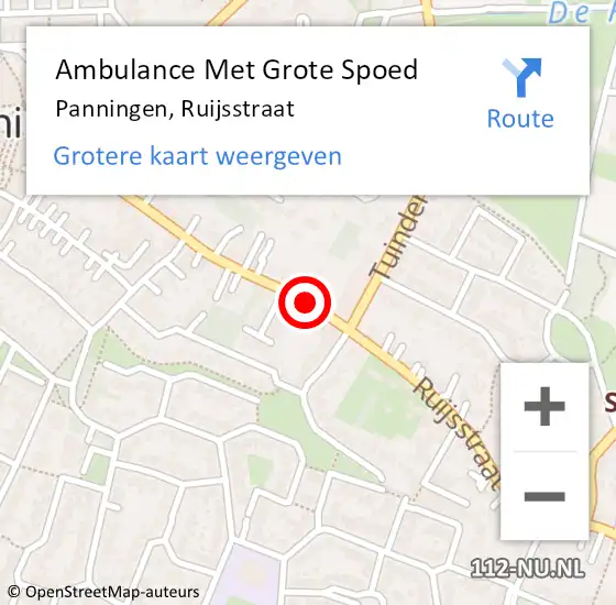 Locatie op kaart van de 112 melding: Ambulance Met Grote Spoed Naar Panningen, Ruijsstraat op 7 januari 2017 16:48