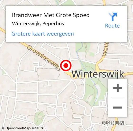 Locatie op kaart van de 112 melding: Brandweer Met Grote Spoed Naar Winterswijk, Peperbus op 7 januari 2017 16:50