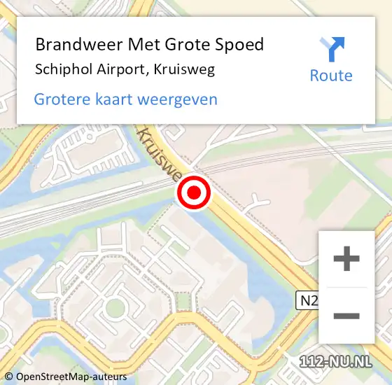 Locatie op kaart van de 112 melding: Brandweer Met Grote Spoed Naar Schiphol Airport, Kruisweg op 7 januari 2017 18:02