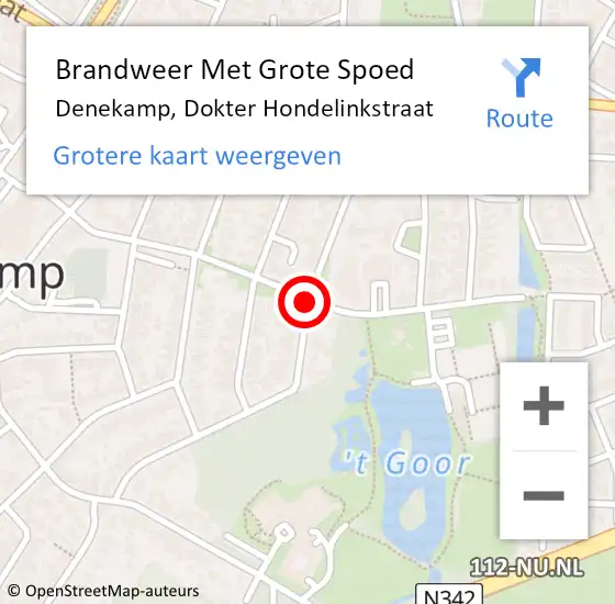 Locatie op kaart van de 112 melding: Brandweer Met Grote Spoed Naar Denekamp, Dokter Hondelinkstraat op 7 januari 2017 18:10