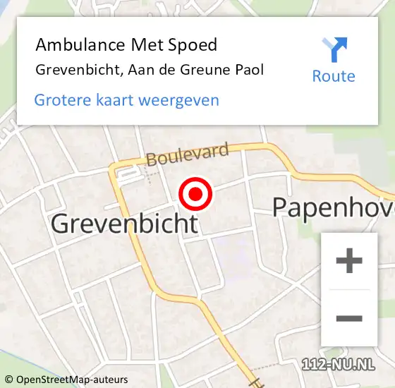 Locatie op kaart van de 112 melding: Ambulance Met Spoed Naar Grevenbicht, Aan de Greune Paol op 7 januari 2014 08:51