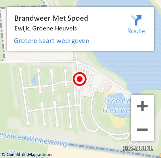 Locatie op kaart van de 112 melding: Brandweer Met Spoed Naar Ewijk, Groene Heuvels op 7 januari 2014 08:54