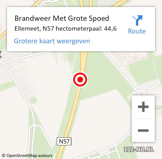 Locatie op kaart van de 112 melding: Brandweer Met Grote Spoed Naar Ellemeet, N57 hectometerpaal: 44,0 op 7 januari 2017 19:08