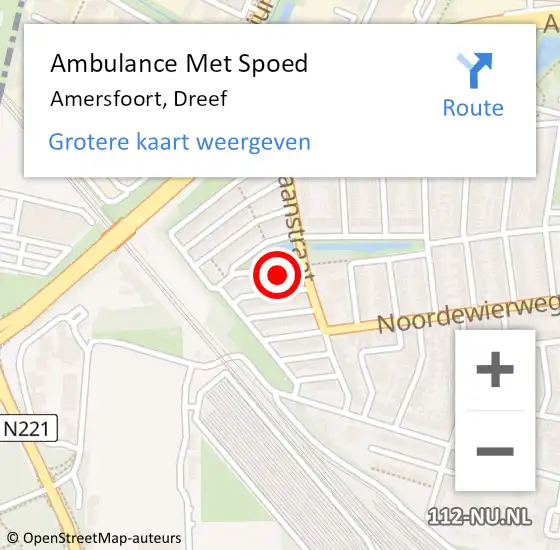 Locatie op kaart van de 112 melding: Ambulance Met Spoed Naar Amersfoort, Dreef op 7 januari 2017 19:39