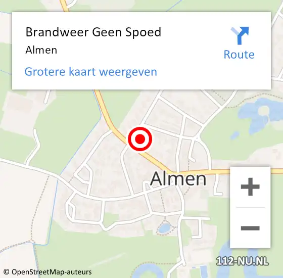 Locatie op kaart van de 112 melding: Brandweer Geen Spoed Naar Almen op 7 januari 2014 08:59