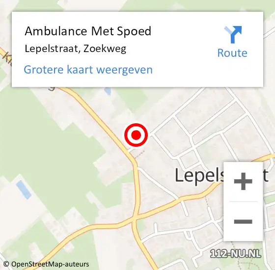 Locatie op kaart van de 112 melding: Ambulance Met Spoed Naar Lepelstraat, Zoekweg op 7 januari 2017 21:09