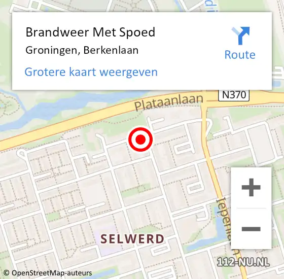 Locatie op kaart van de 112 melding: Brandweer Met Spoed Naar Groningen, Berkenlaan op 7 januari 2017 21:58