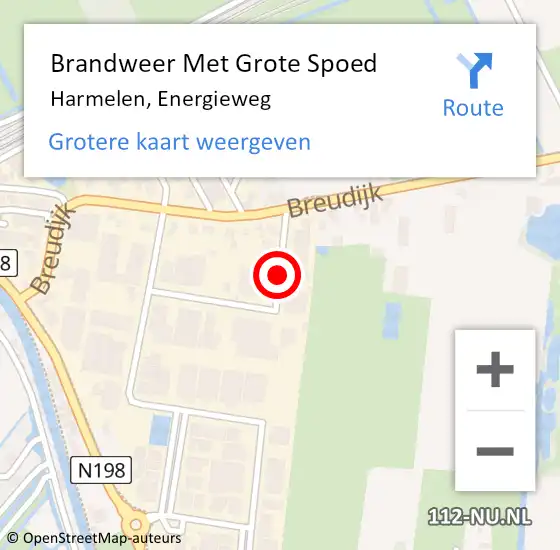 Locatie op kaart van de 112 melding: Brandweer Met Grote Spoed Naar Harmelen, Energieweg op 7 januari 2017 23:23