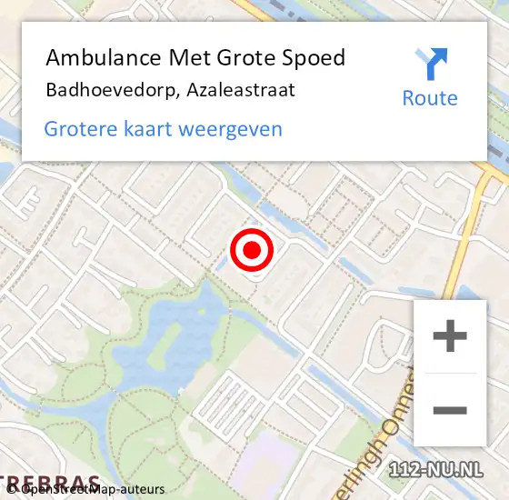 Locatie op kaart van de 112 melding: Ambulance Met Grote Spoed Naar Badhoevedorp, Azaleastraat op 7 januari 2017 23:57