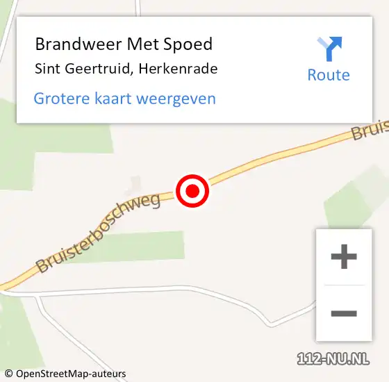 Locatie op kaart van de 112 melding: Brandweer Met Spoed Naar Sint Geertruid, Herkenrade op 8 januari 2017 01:59