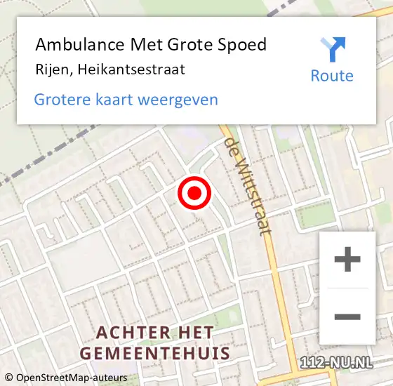 Locatie op kaart van de 112 melding: Ambulance Met Grote Spoed Naar Rijen, Heikantsestraat op 8 januari 2017 03:18