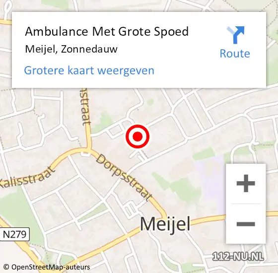 Locatie op kaart van de 112 melding: Ambulance Met Grote Spoed Naar Meijel, Zonnedauw op 8 januari 2017 07:04