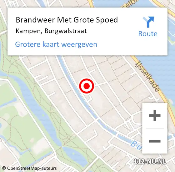 Locatie op kaart van de 112 melding: Brandweer Met Grote Spoed Naar Kampen, Burgwalstraat op 8 januari 2017 07:41