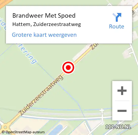 Locatie op kaart van de 112 melding: Brandweer Met Spoed Naar Hattem, Zuiderzeestraatweg op 8 januari 2017 08:26